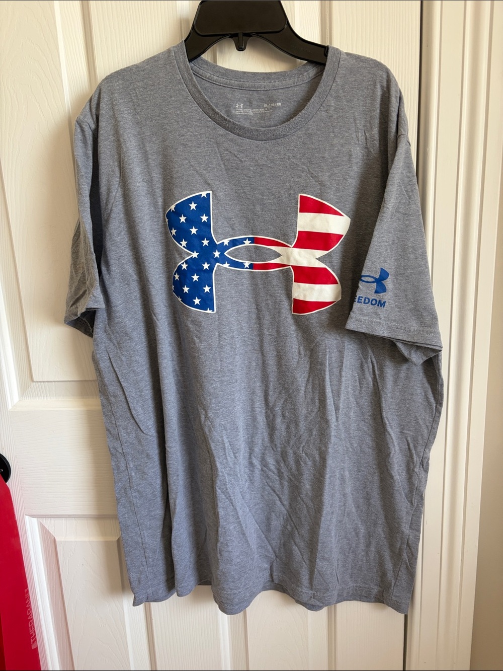 Under Armour Gray Short-Sleeve Tee with American Flag Logo